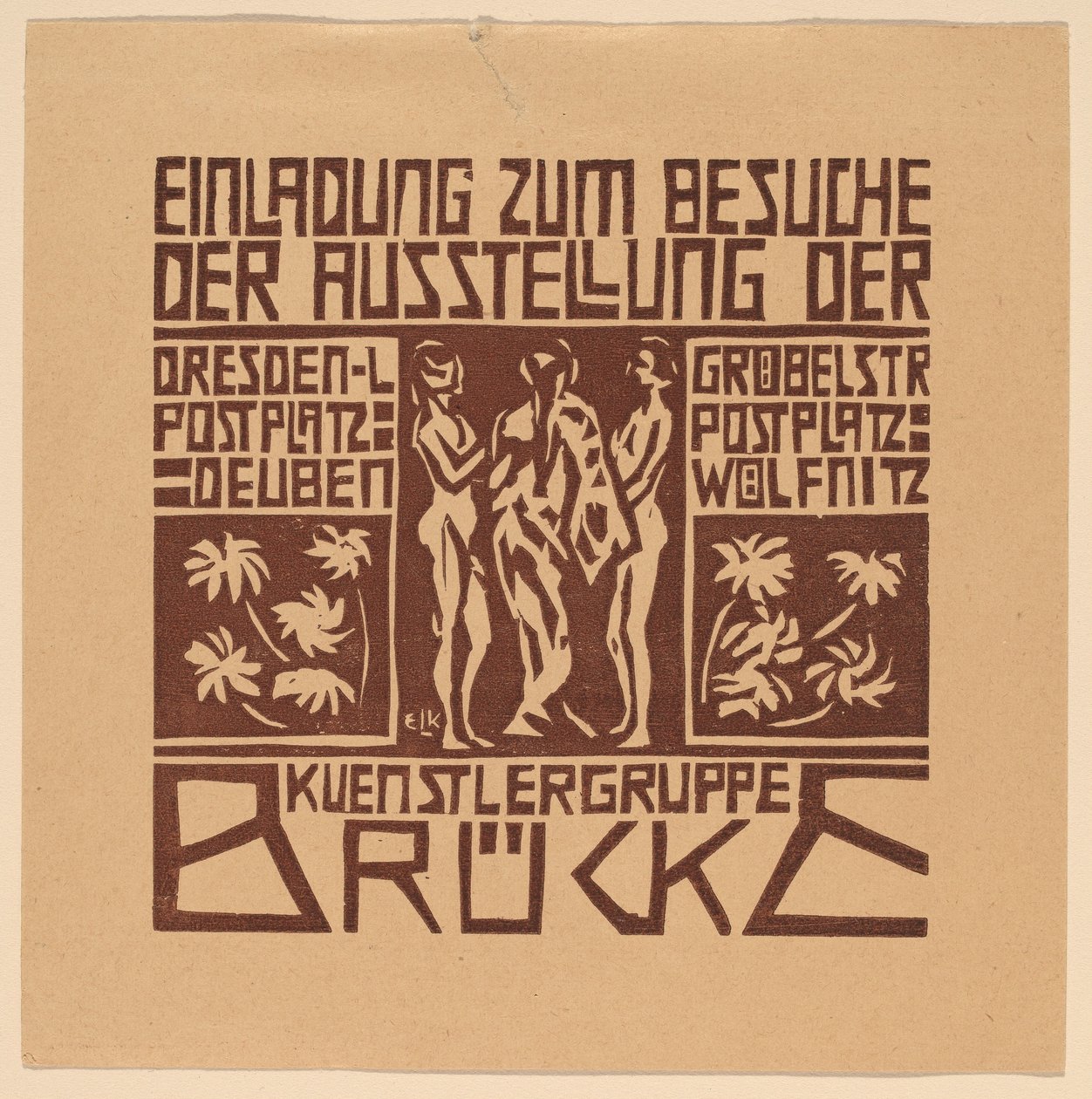 Sanatçılar Grubu Brücke Sergisine Davet by Ernst Ludwig Kirchner