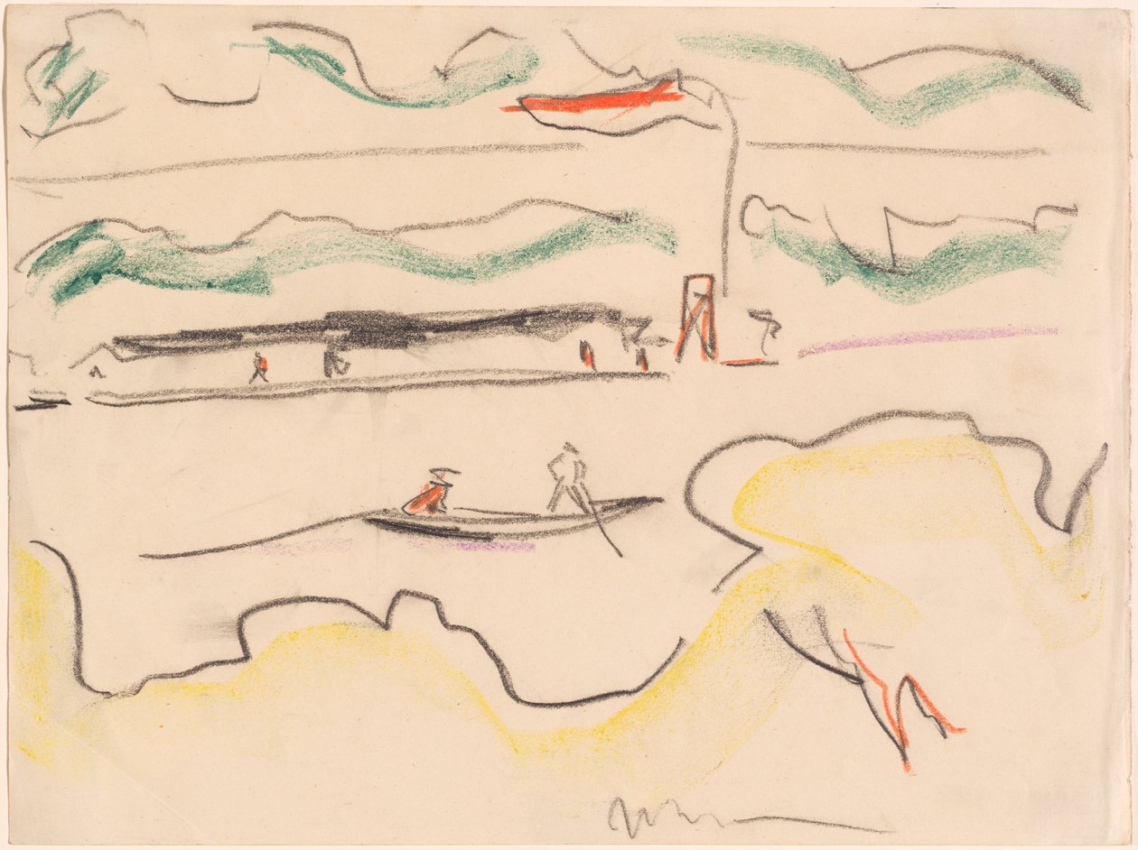 Dresden Yakınlarında Elbe Manzarası by Ernst Ludwig Kirchner