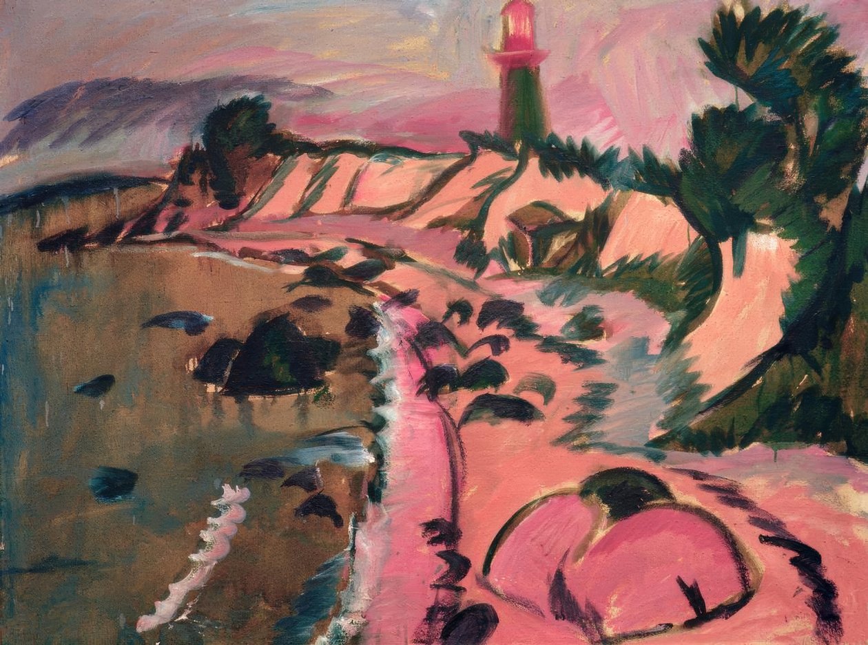 Fehmarnküste mit Leuchtturm by Ernst Ludwig Kirchner