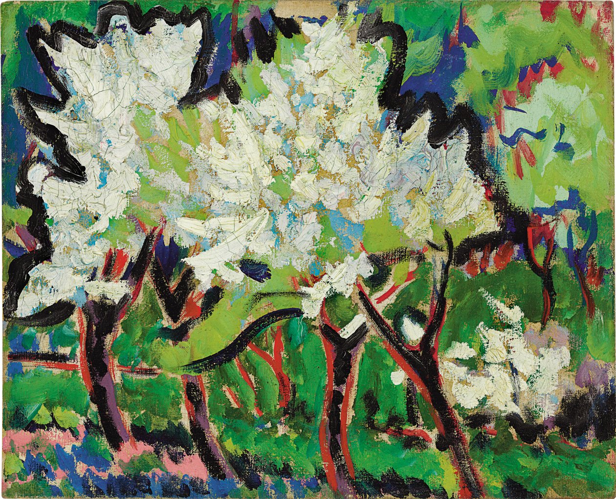 Çiçekli Ağaçlar IV; Bluhende Baume IV, 1909 by Ernst Ludwig Kirchner
