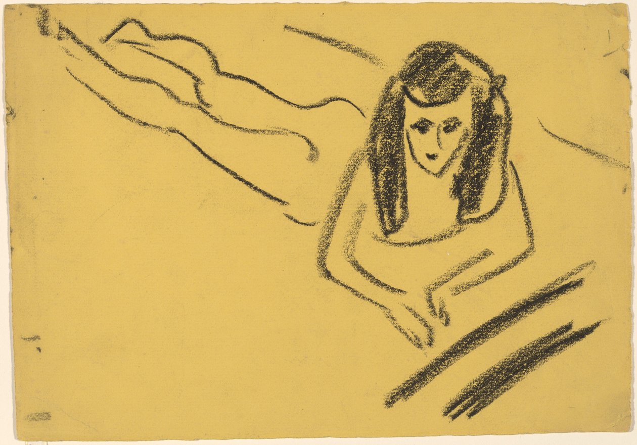 Franzi uzanmış by Ernst Ludwig Kirchner
