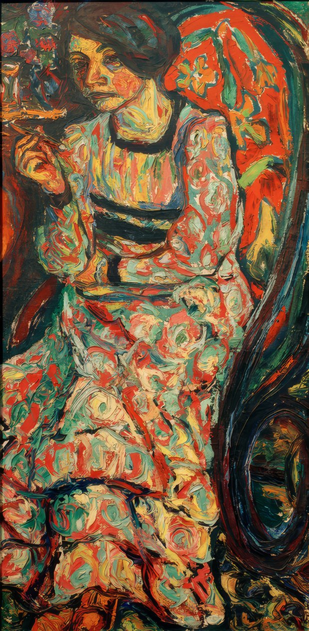 Sallanan sandalyedeki kadın (Emmi Frisch) by Ernst Ludwig Kirchner