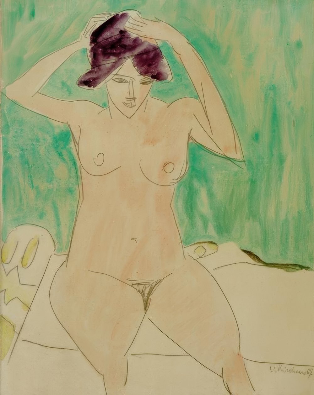 Şapkalı kadın - dodo by Ernst Ludwig Kirchner