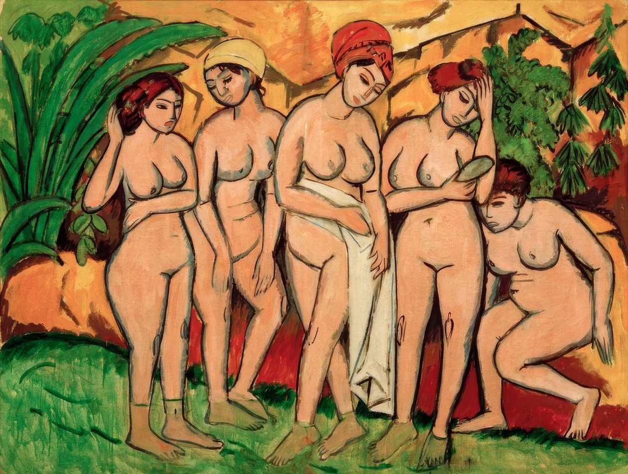 banyoda kadınlar by Ernst Ludwig Kirchner