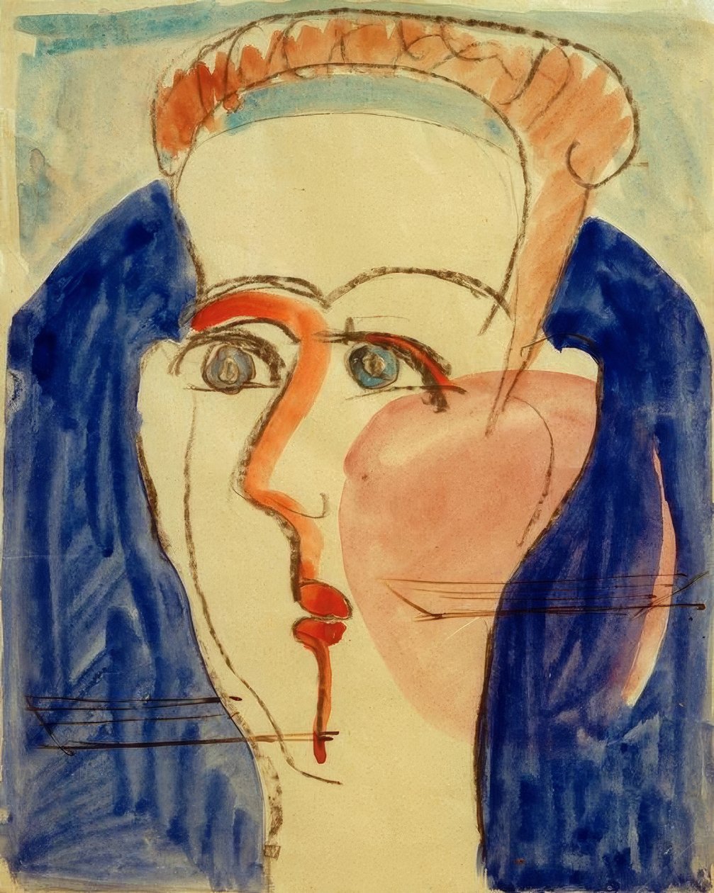 kadın kafa by Ernst Ludwig Kirchner
