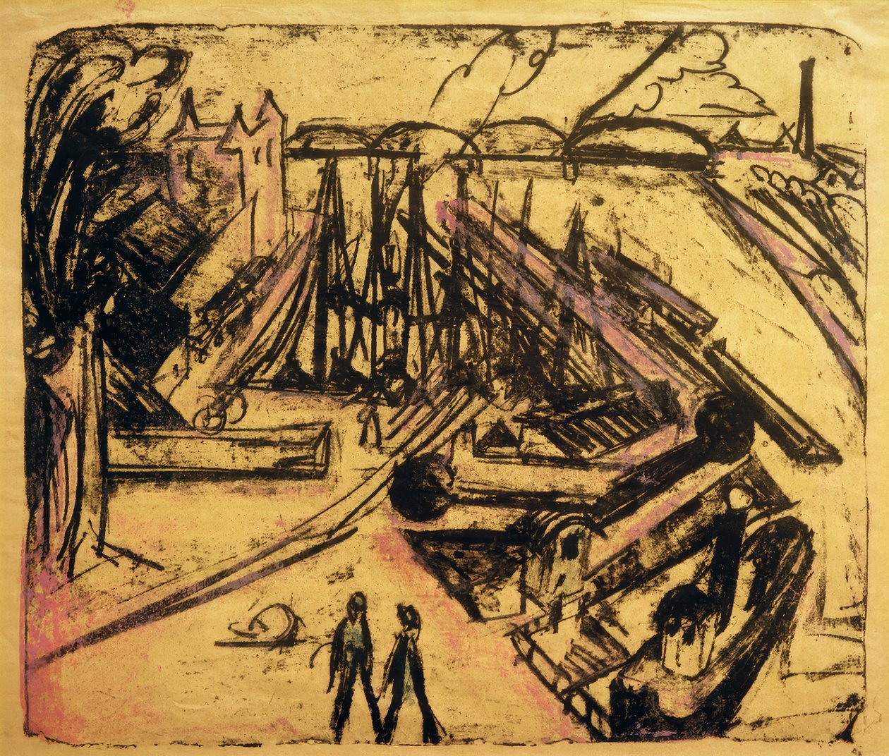 Freihafen Frankfurt am Main by Ernst Ludwig Kirchner