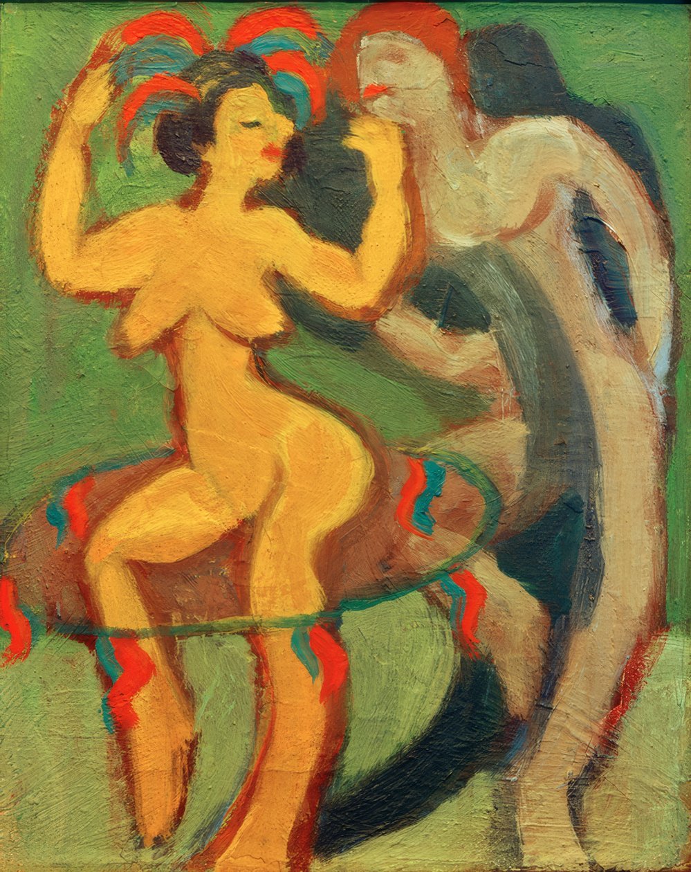 Gri ortağı ile sarı dansçı by Ernst Ludwig Kirchner