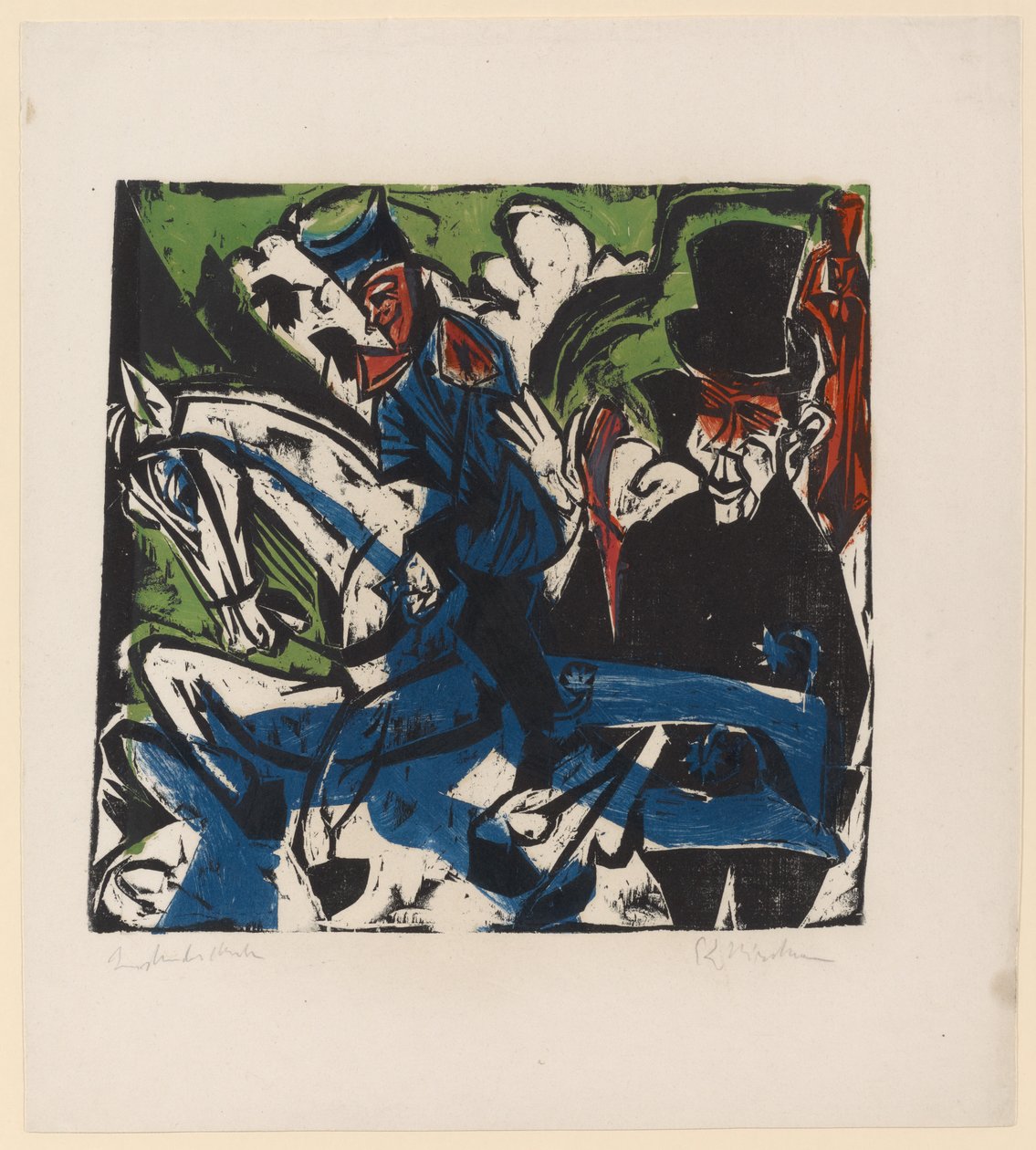 Adalbert von Chamisso, 1915 (renkli gravür) tarafından Peter Schlemihl için illüstrasyon by Ernst Ludwig Kirchner