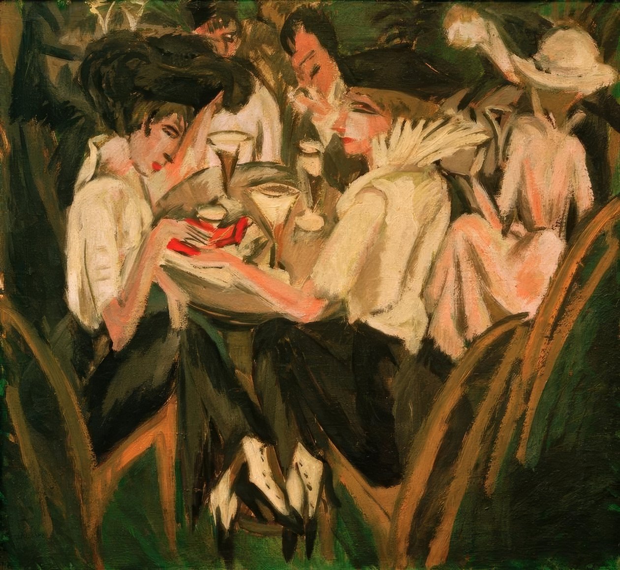kafe bahçesinde by Ernst Ludwig Kirchner