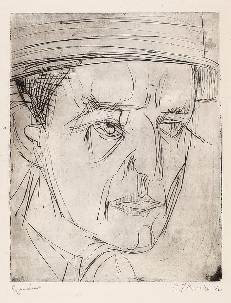 Baş Dr. Grisebach. 1920 by Ernst Ludwig Kirchner