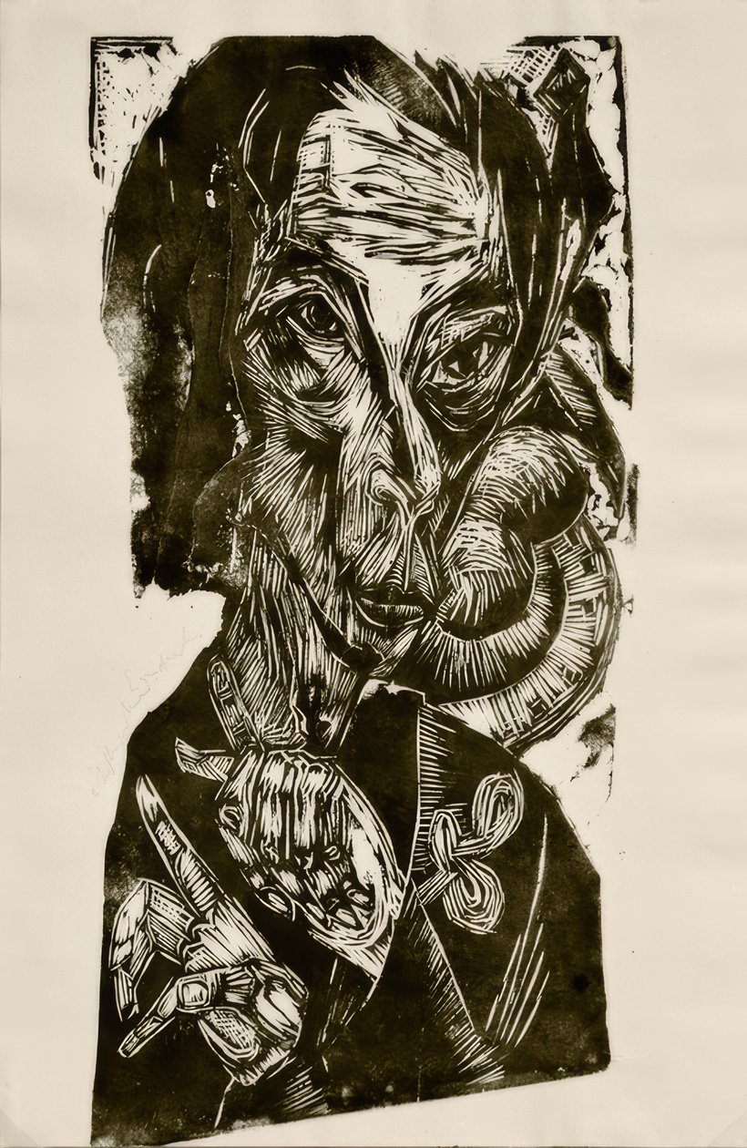Hasta Başkanı - Otoportre by Ernst Ludwig Kirchner