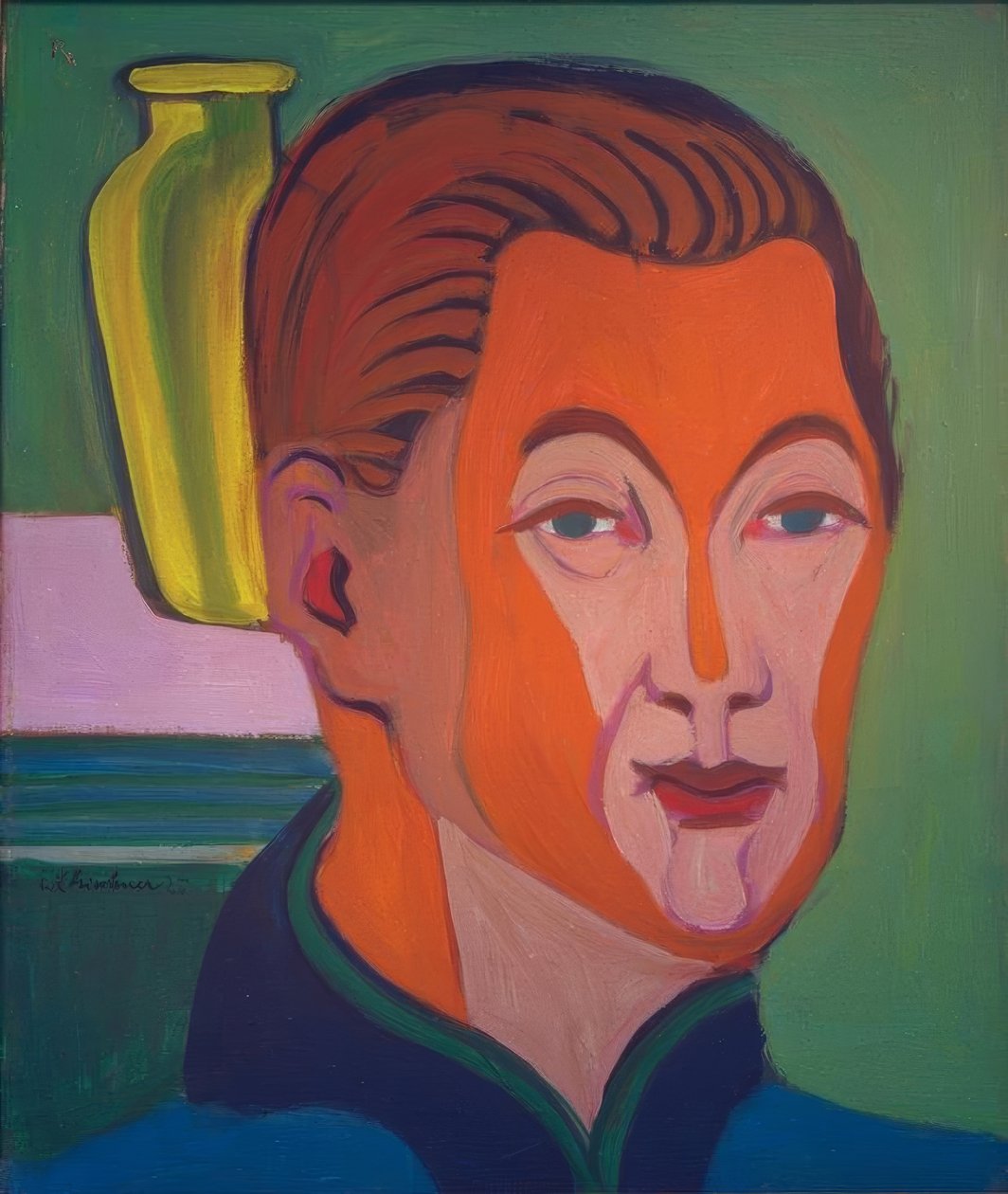 Ressamın başı (kendi portresi) by Ernst Ludwig Kirchner