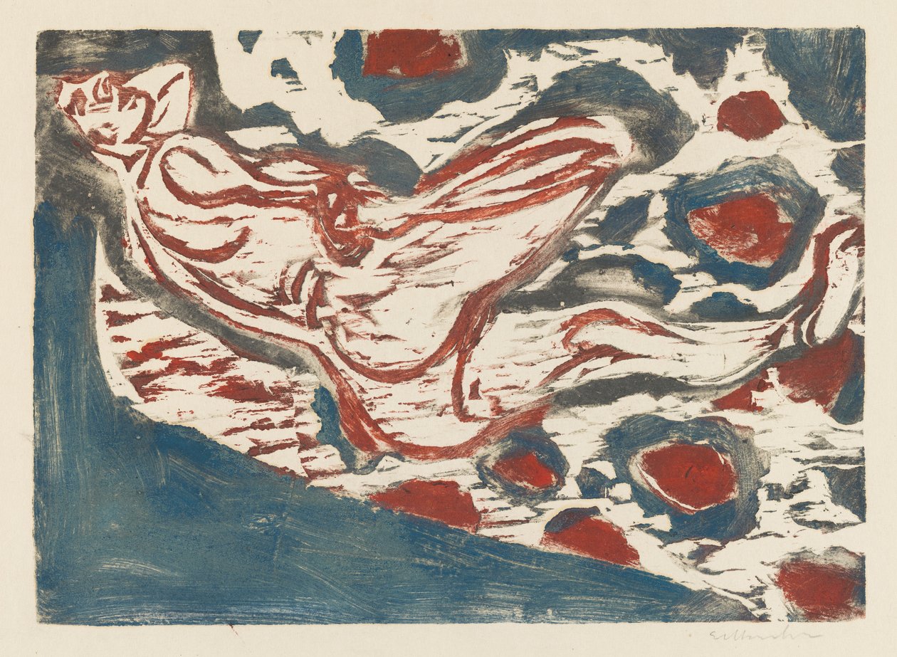 uzanmış çıplak by Ernst Ludwig Kirchner