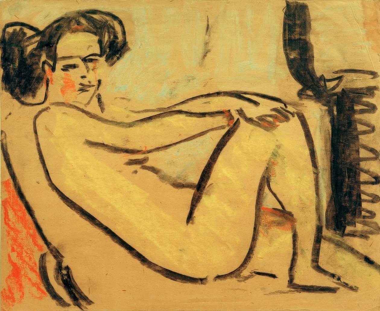 sobanın yanında yatan kız by Ernst Ludwig Kirchner