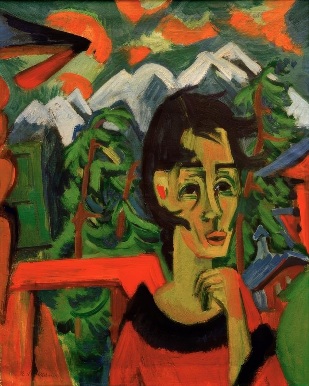 Saç kurutma makinesindeki kız by Ernst Ludwig Kirchner