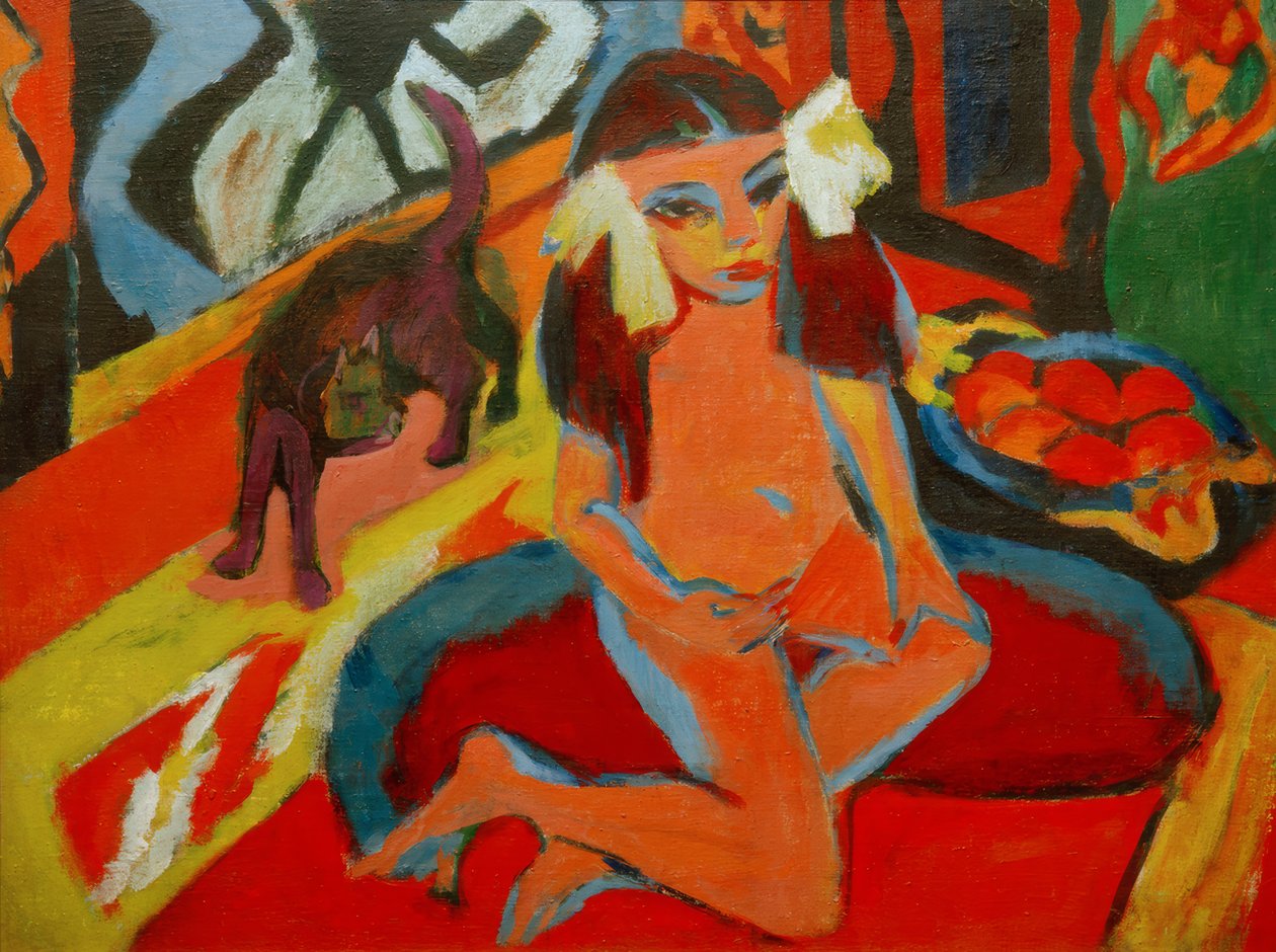 Kedili kız, Fränzi by Ernst Ludwig Kirchner