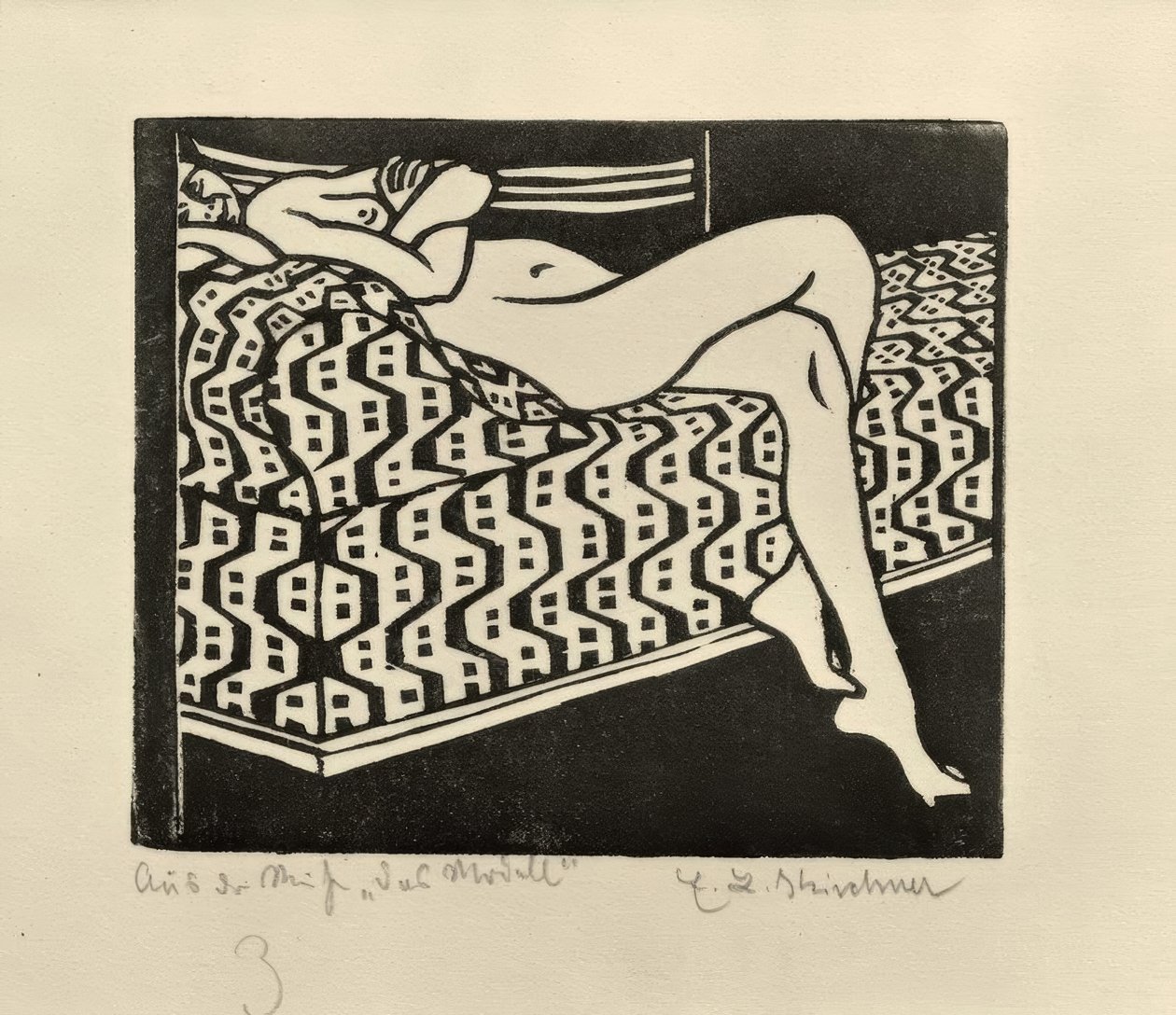kanepede çıplak kız by Ernst Ludwig Kirchner