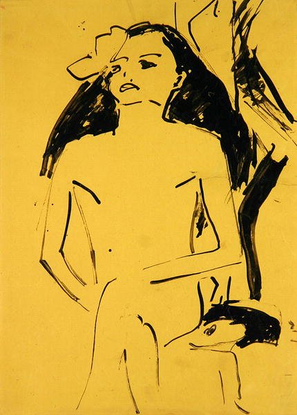 Marzella, saçları dökülmüş by Ernst Ludwig Kirchner