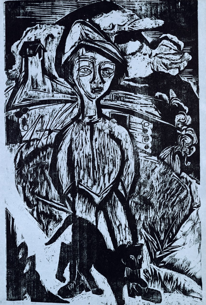 Fırtınada dağ çocuğu, 1921 by Ernst Ludwig Kirchner
