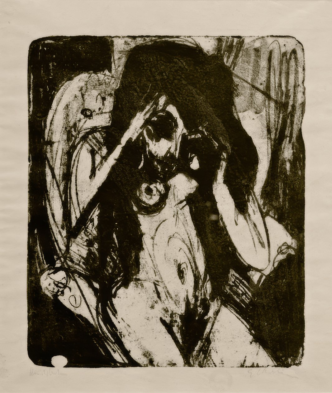 koltukta çıplak kadın by Ernst Ludwig Kirchner