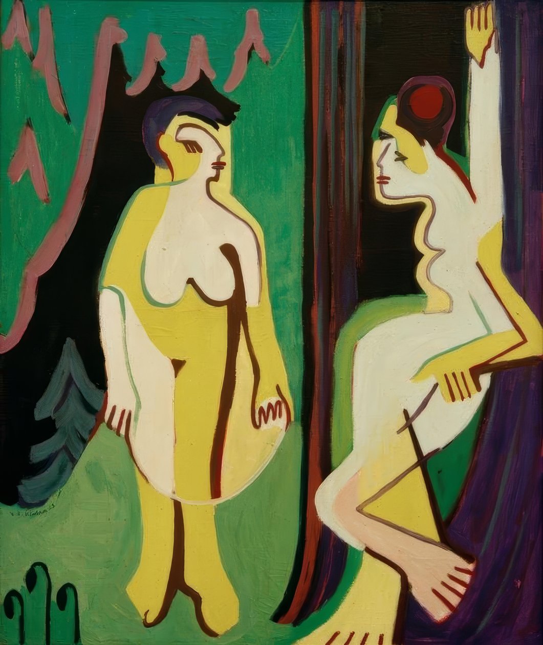 Orman çayır üzerinde çıplak kadın by Ernst Ludwig Kirchner