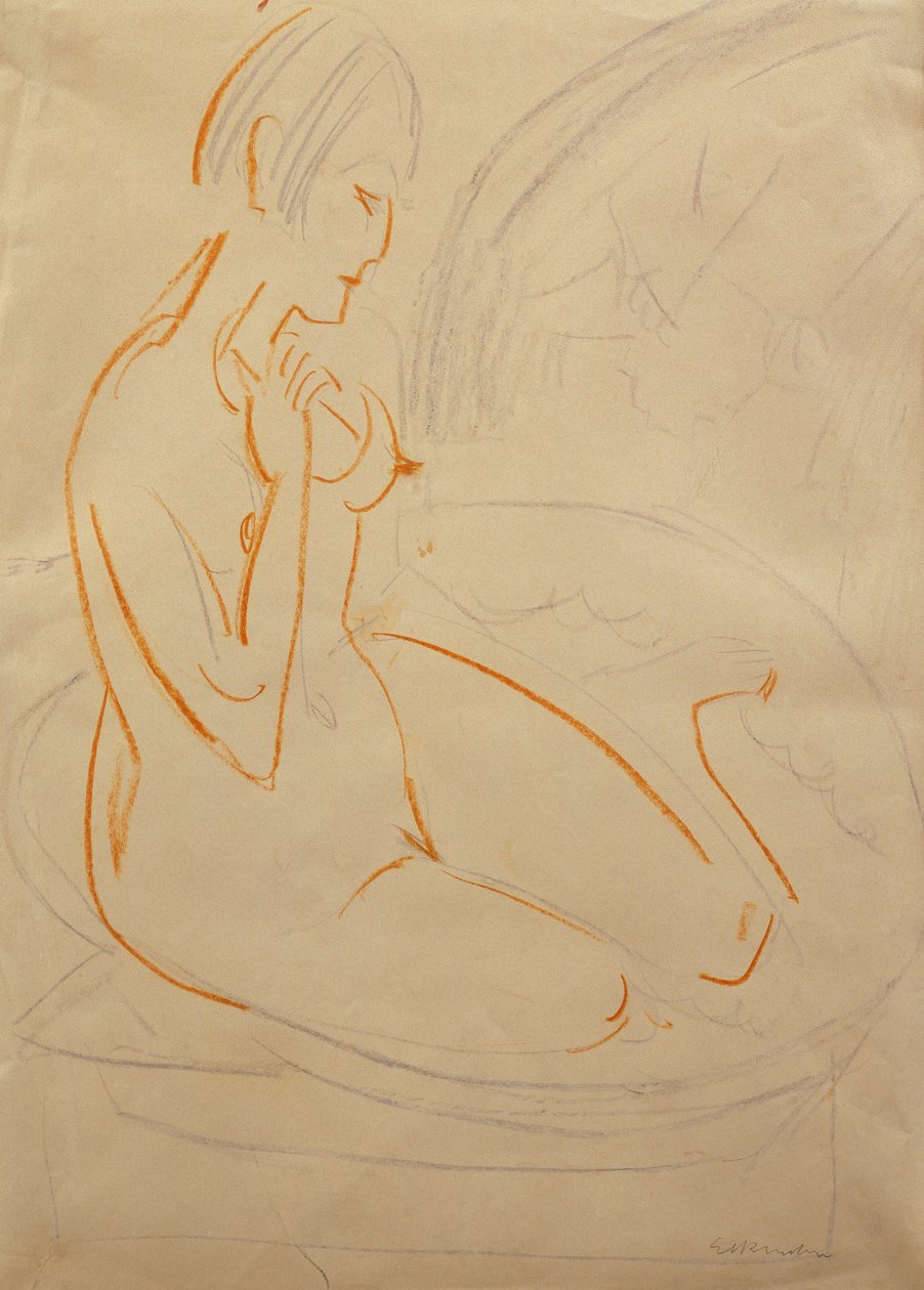 Çıplak; akt, by Ernst Ludwig Kirchner