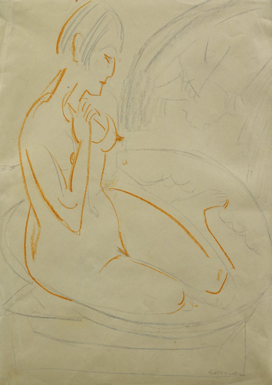 Çıplak; akt, by Ernst Ludwig Kirchner