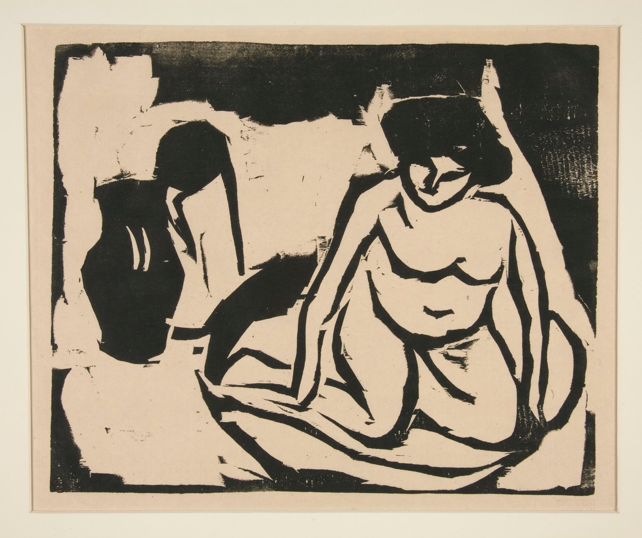 banyoda çıplak kız by Ernst Ludwig Kirchner