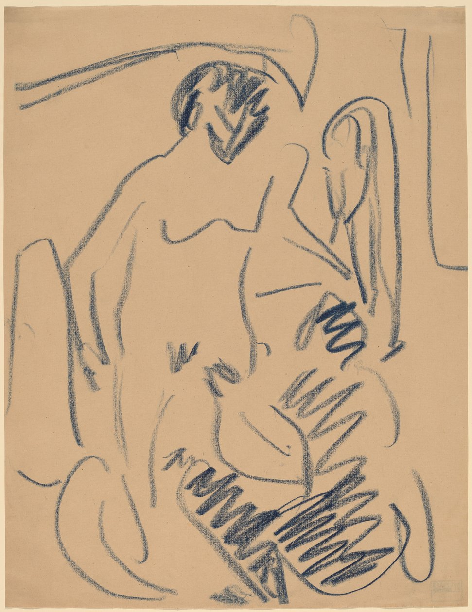 sahilde çıplak by Ernst Ludwig Kirchner