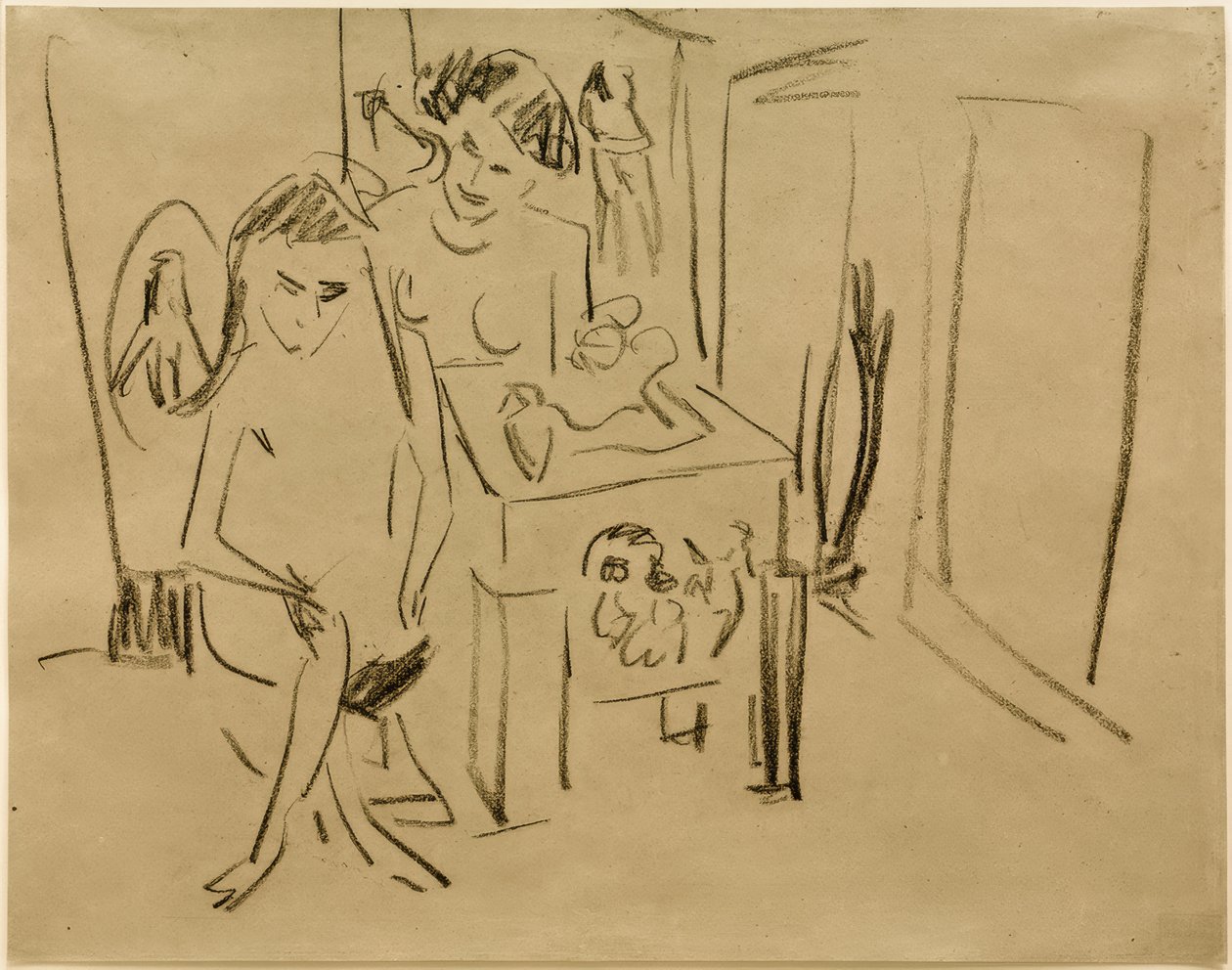 İsimsiz (Stüdyoda Dodo ve Fränzi) by Ernst Ludwig Kirchner