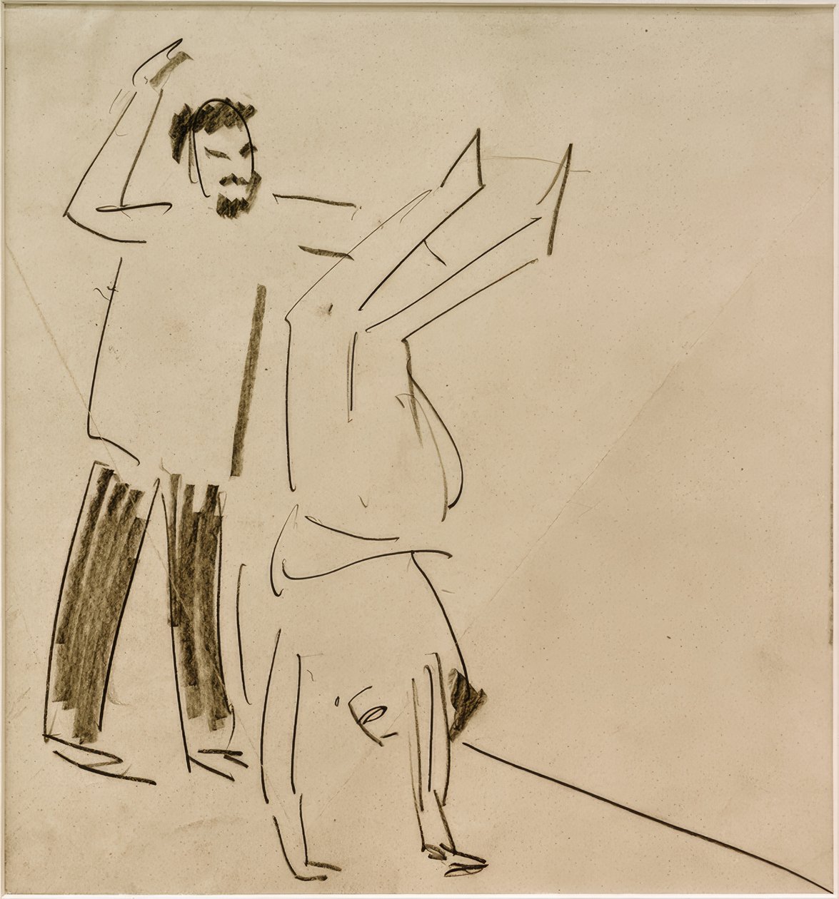 İsimsiz (kızın amuda durduğu adam) by Ernst Ludwig Kirchner