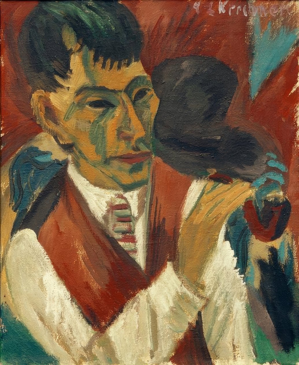 Bir boru ile Otto Mueller by Ernst Ludwig Kirchner