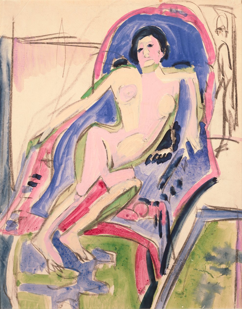 uzanmış çıplak by Ernst Ludwig Kirchner