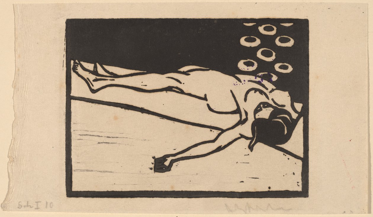 uzanmış çıplak by Ernst Ludwig Kirchner
