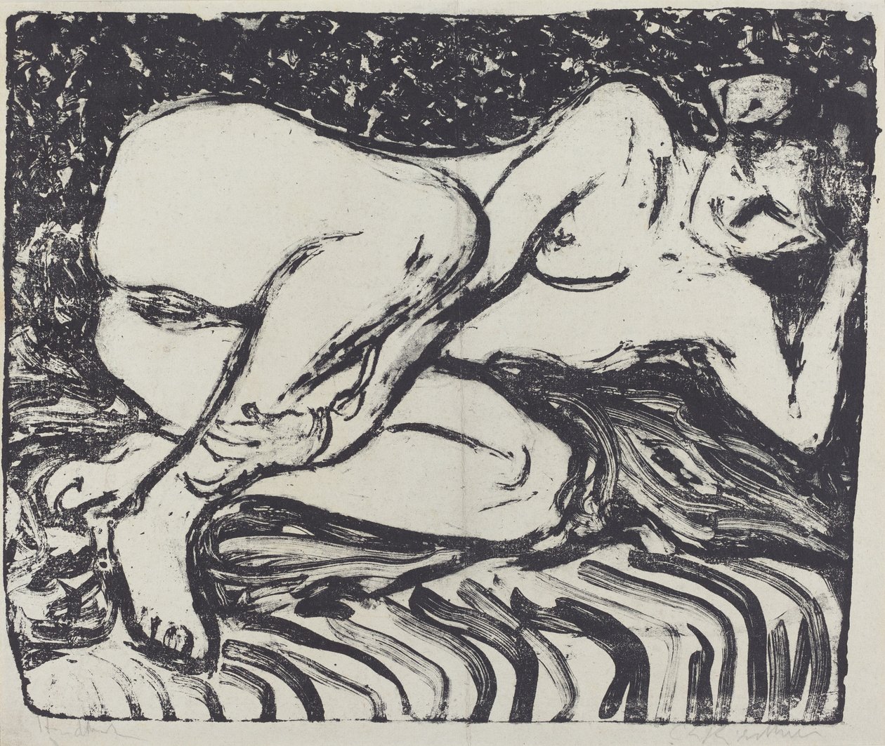 uzanmış çıplak by Ernst Ludwig Kirchner