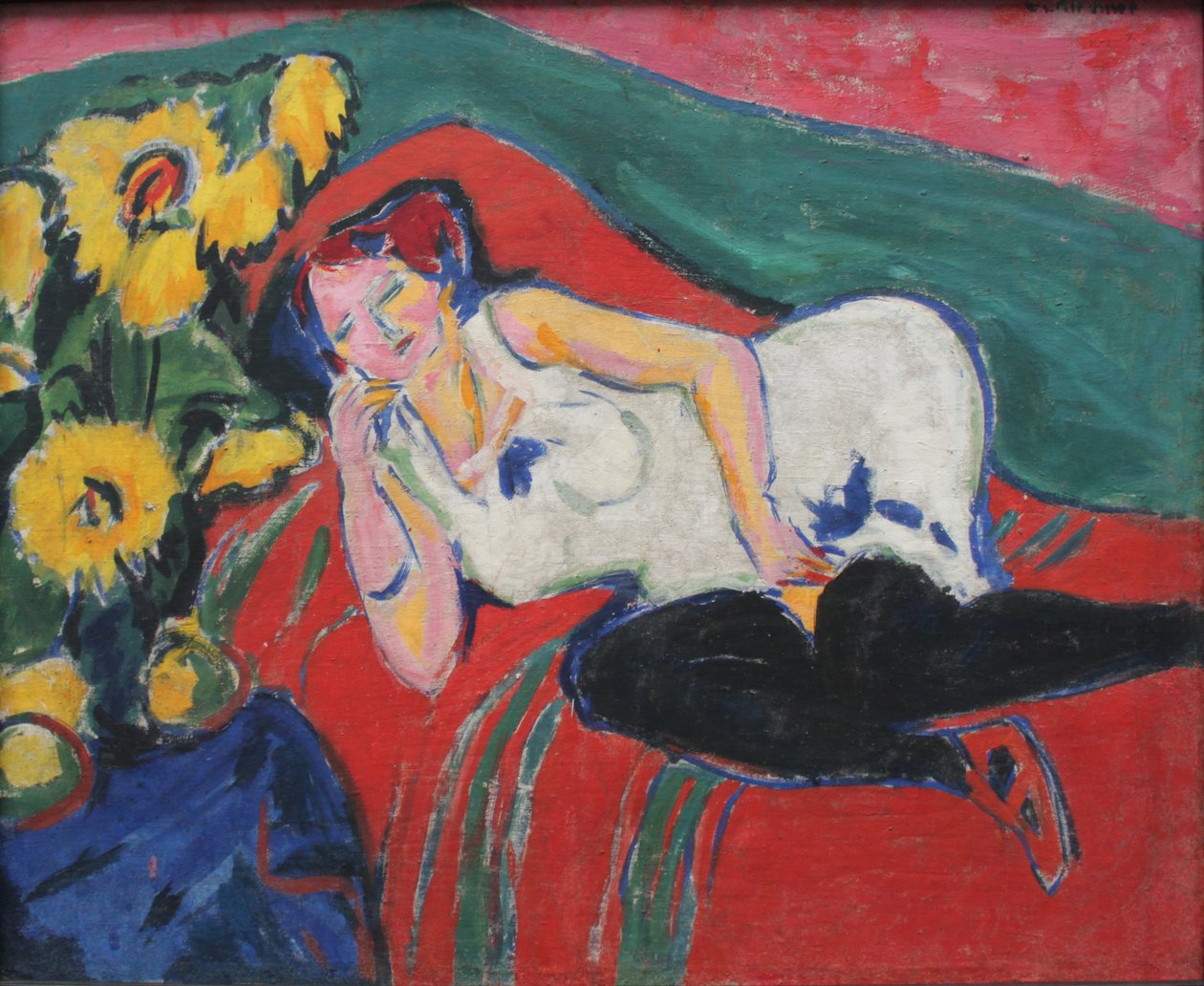 Beyaz gömlekli kadın dinlenme by Ernst Ludwig Kirchner