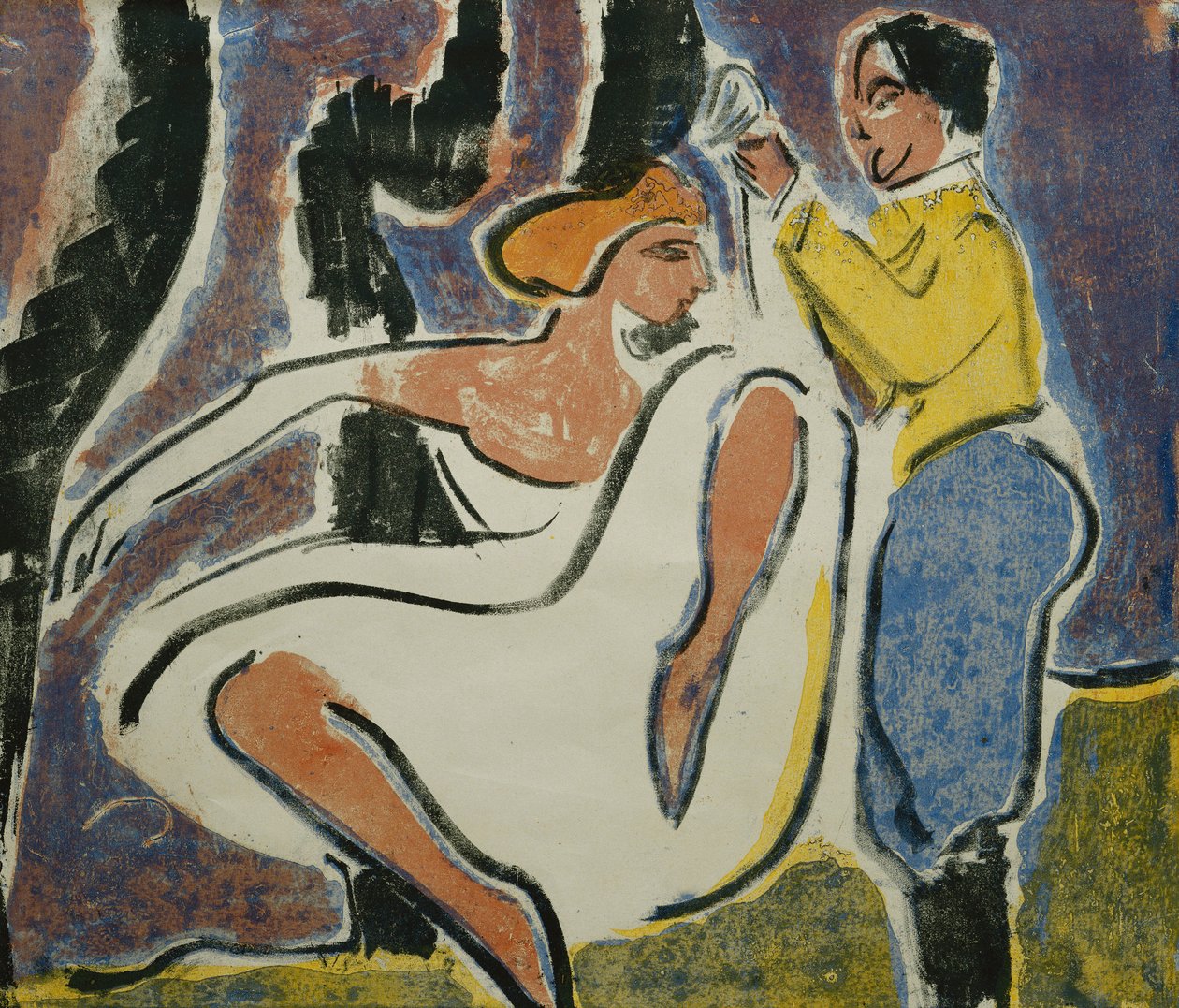 Rus Çift Dansı; Russisches Tanzerpaar, 1909 by Ernst Ludwig Kirchner