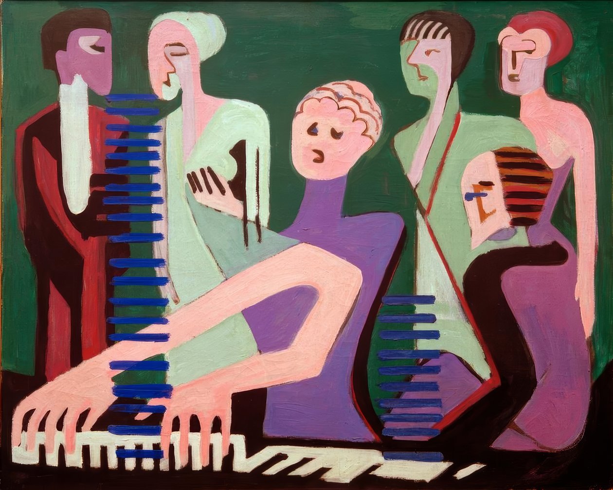 Piyanoda şarkıcı by Ernst Ludwig Kirchner