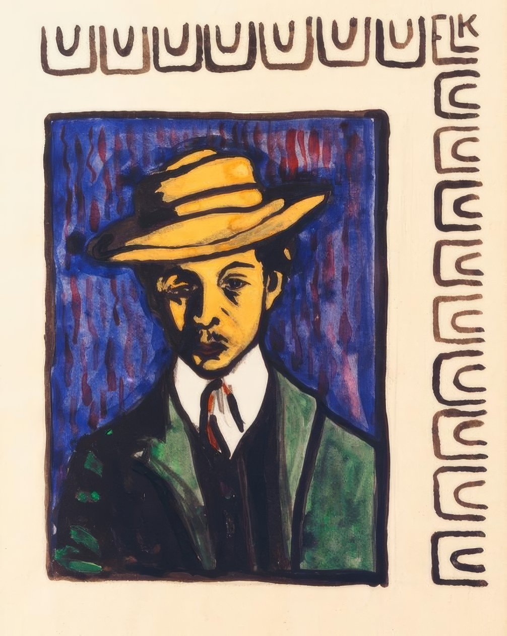 Şapkalı otoportre by Ernst Ludwig Kirchner
