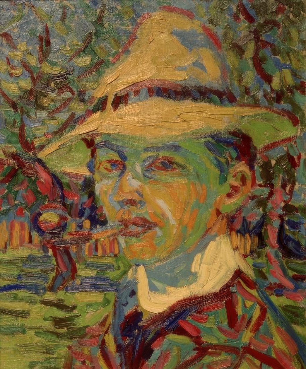 Bir boru ile kendi portre by Ernst Ludwig Kirchner