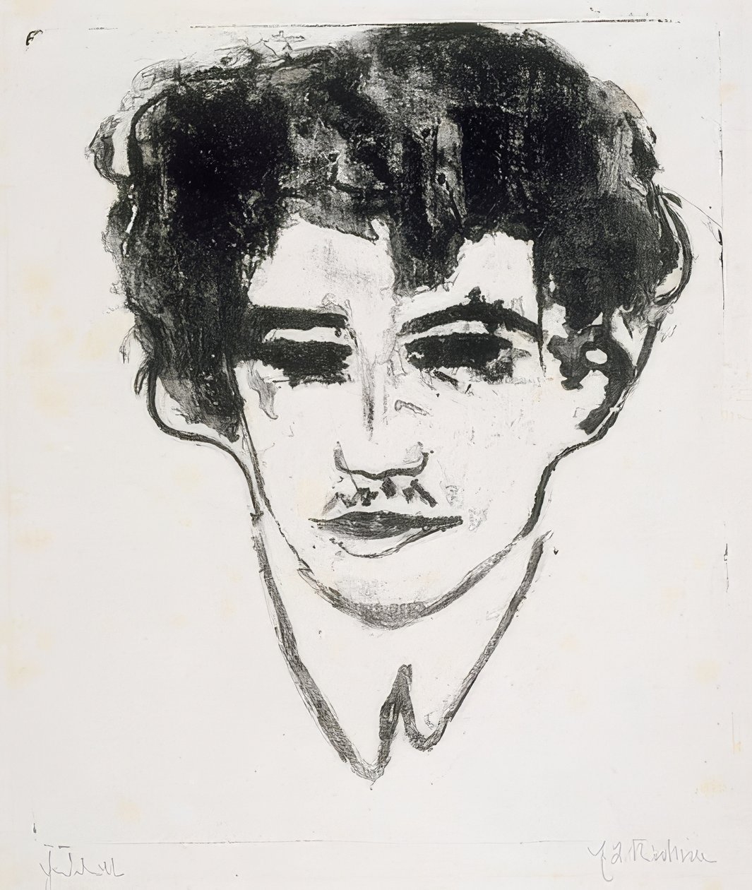 Kendi portresi. 1908 civarında by Ernst Ludwig Kirchner