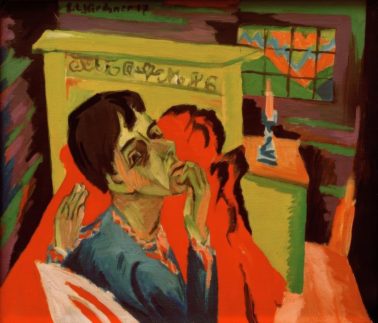 Hasta bir insan olarak otoportre by Ernst Ludwig Kirchner