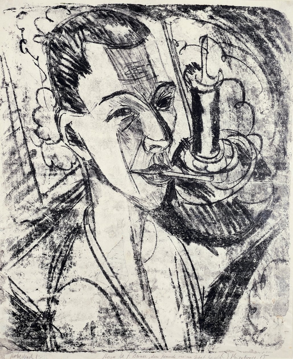 Sigara ile Otoportre by Ernst Ludwig Kirchner