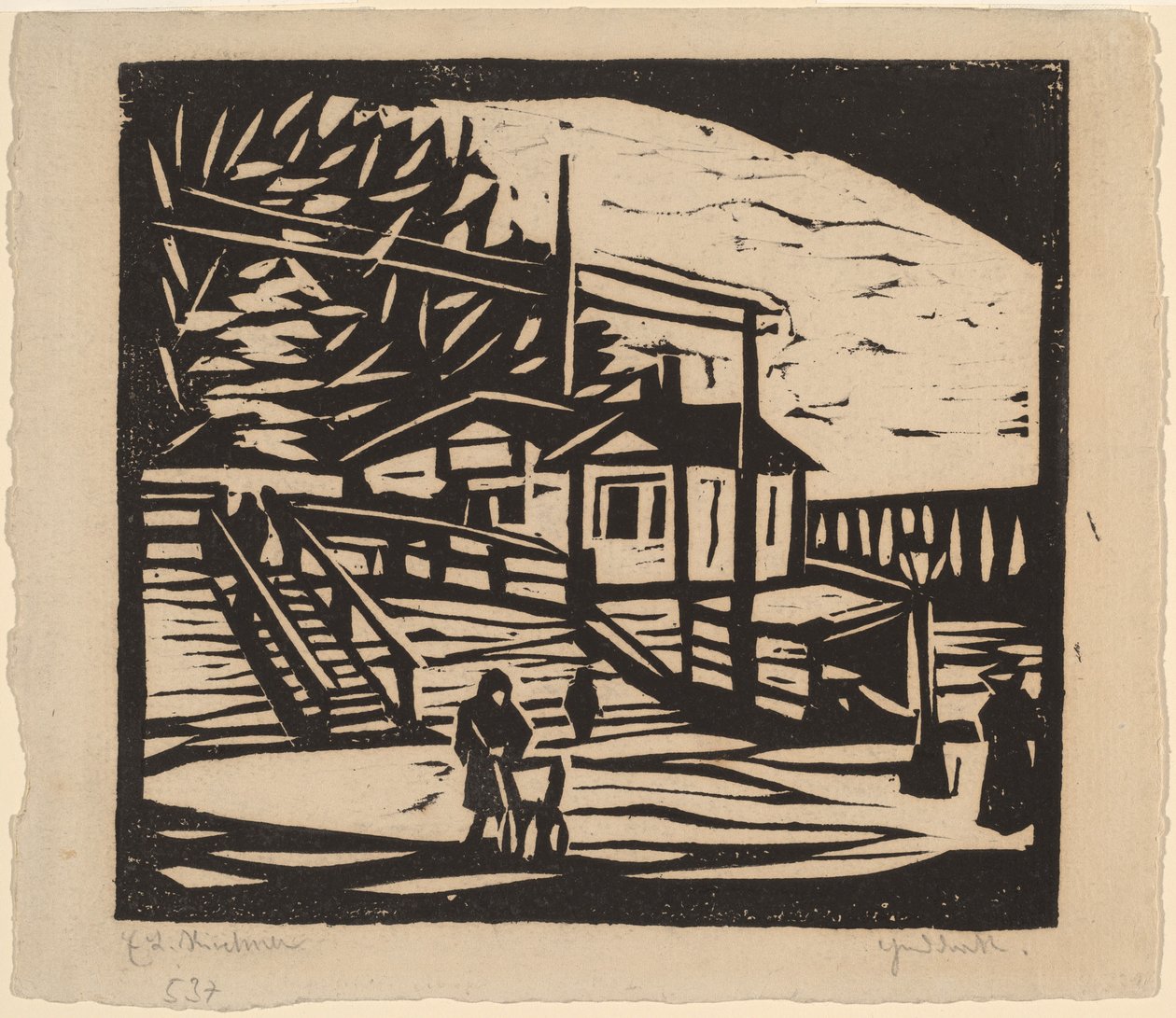 Elbe kıyısında döken by Ernst Ludwig Kirchner
