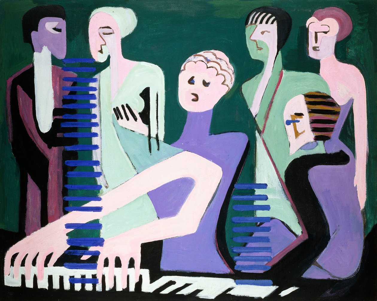 Piyanoda şarkıcı (piyanist) by Ernst Ludwig Kirchner