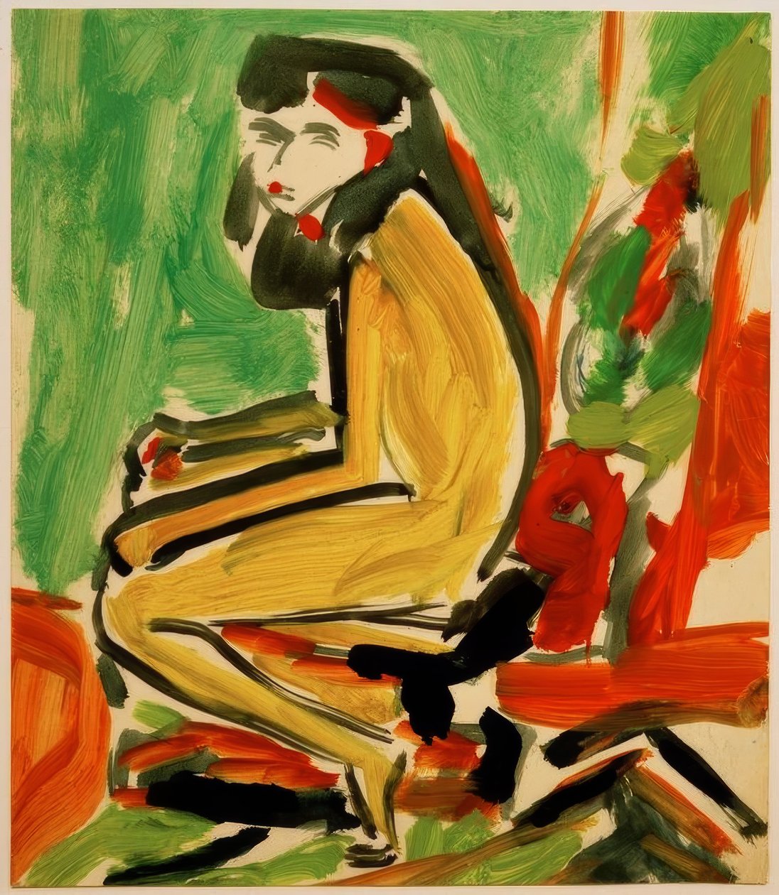 Beyaz bir yüzle oturan Fränzi by Ernst Ludwig Kirchner