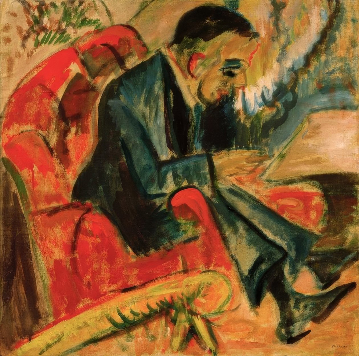 Parkta bankta oturan adam by Ernst Ludwig Kirchner