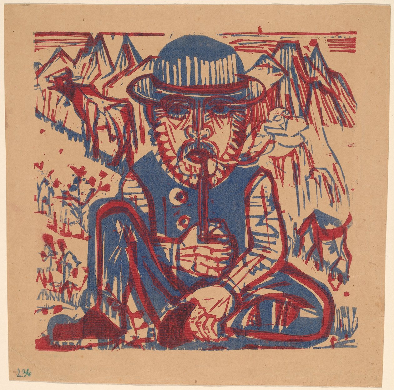 sigara içen köylü by Ernst Ludwig Kirchner