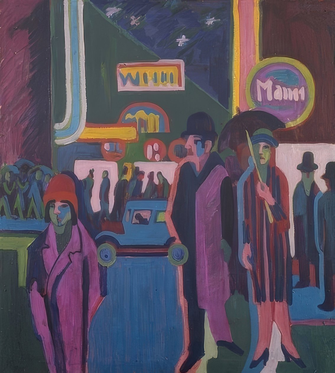 Geceleri sokak sahnesi. 1925 by Ernst Ludwig Kirchner