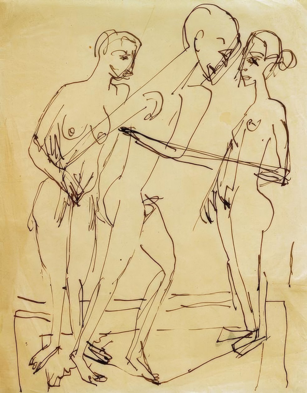 kadınlar arasında dans by Ernst Ludwig Kirchner